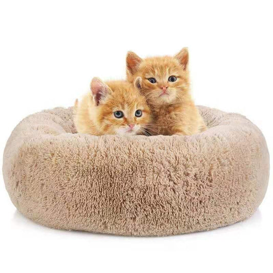 KFX-4482749 Washable Round Plush Dog Bed - Multiple Sizes for Pets Up to 50kg