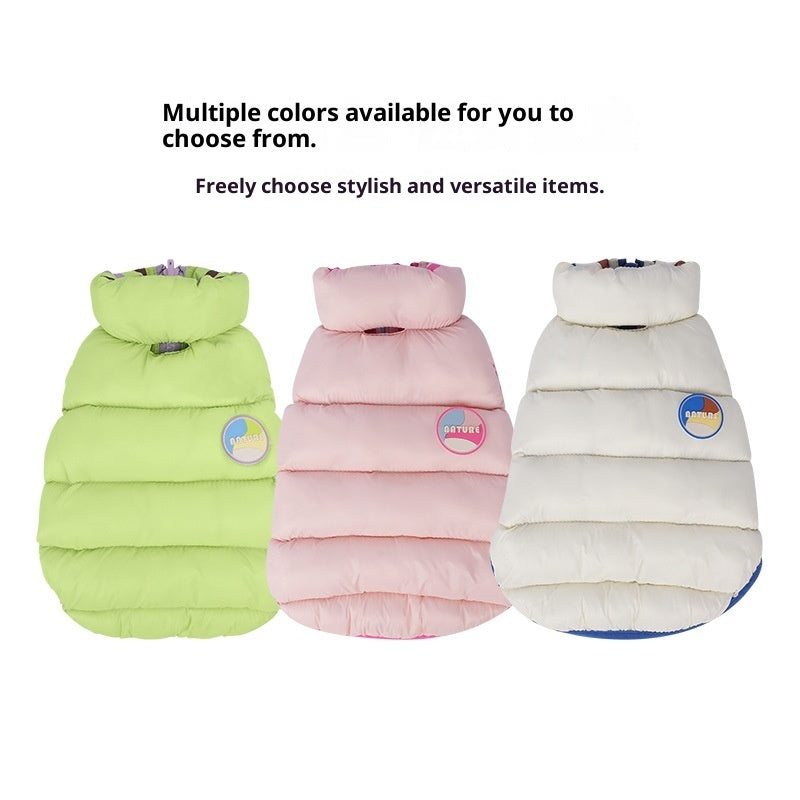KFX-4483261 Reversible Cotton-Padded Vest for Cats and Dogs in Candy Colors – Autumn/Winter Wear