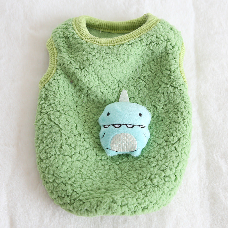 KFX-4484285 Dinosaur Print Thermal Vest for Pets - Cozy Fleece Clothing