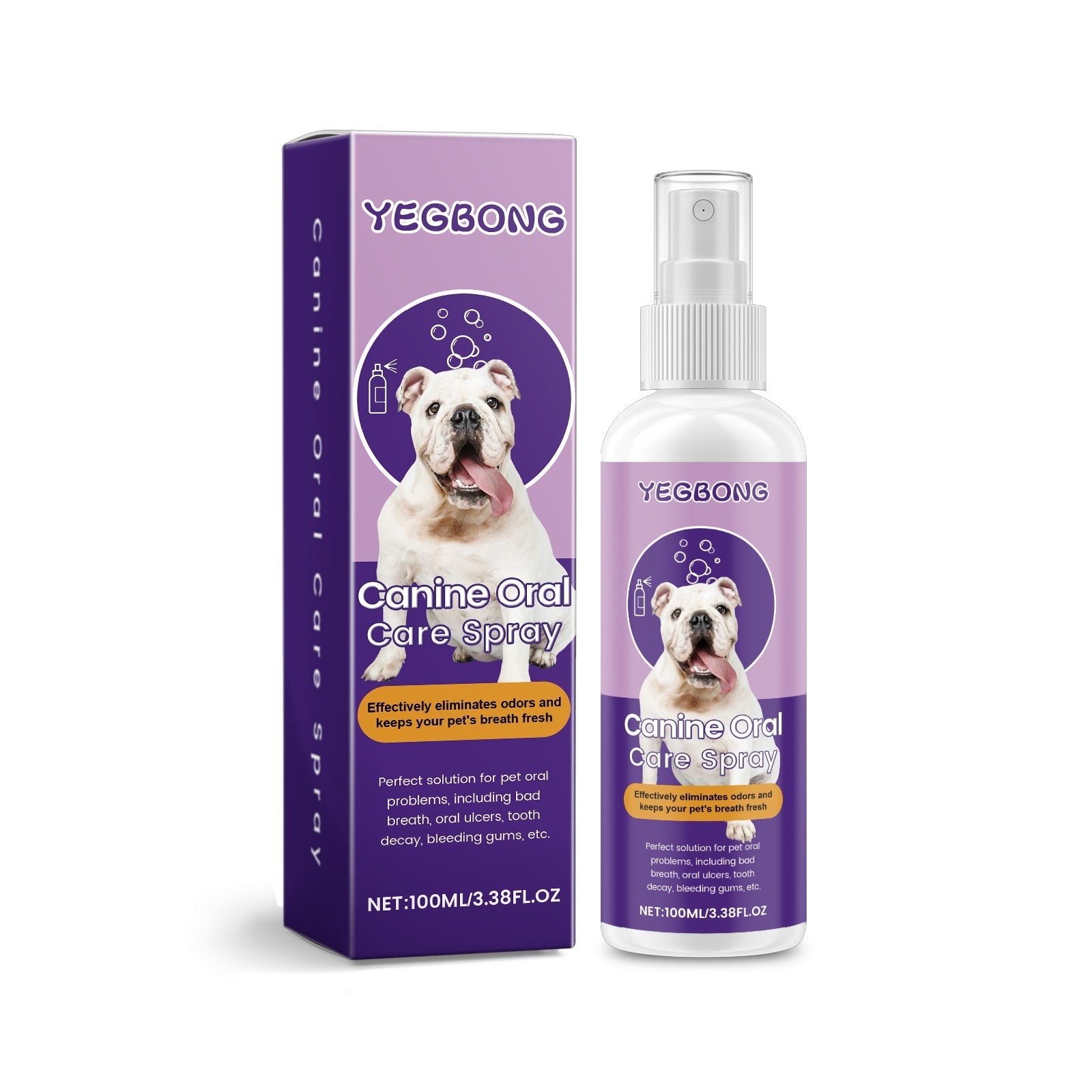KFX-4484541 Canine Oral Care Spray with Mint and Traditional Extracts for Fresh Breath
