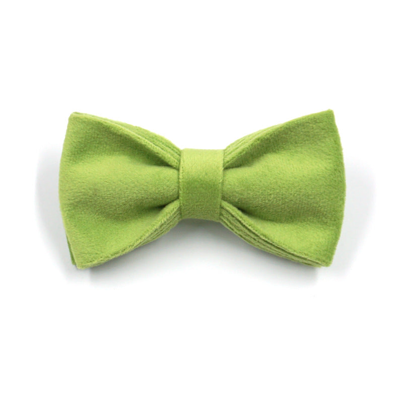 KFX-4486461 Matcha Green Velvet Dog Collar with Gold Buckle and Bow, Adjustable Sizes XS-XL