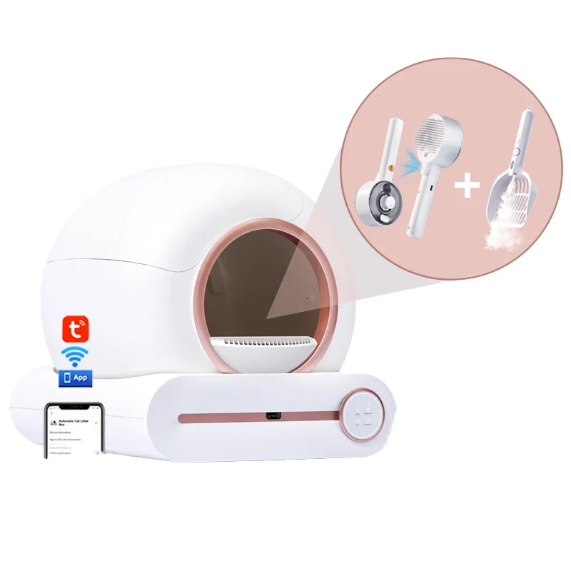 KFX-448787 Smart Self-Cleaning Cat Litter Box with Large Capacity and Odor Control - 11L Plastic Design