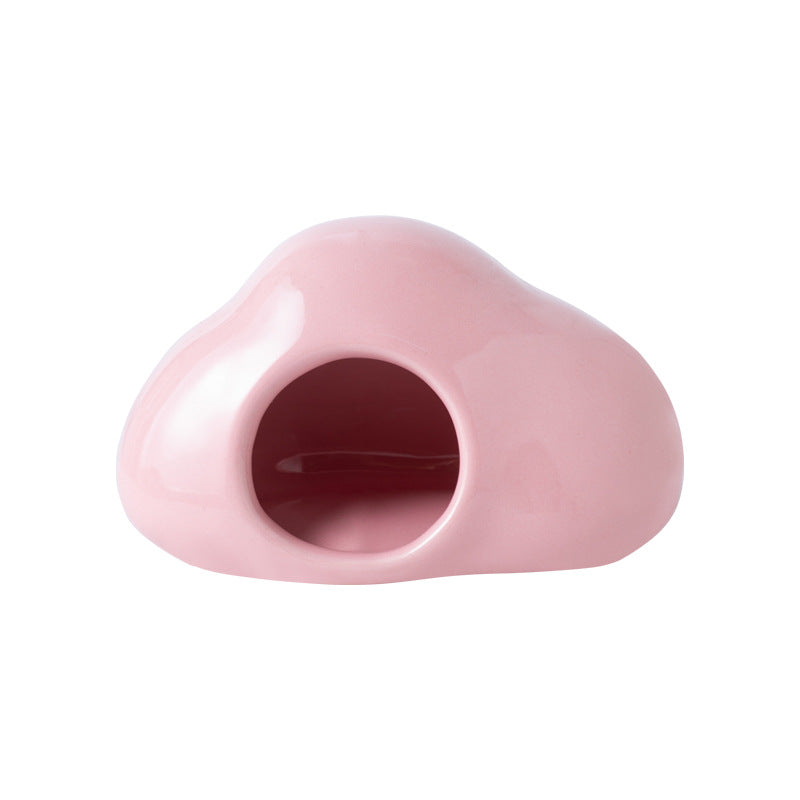KFX-4488509 Cool Ceramic Nest Shelter for Djungarian Hamsters and Squirrels - Four Seasons Use - Pink/Blue Options