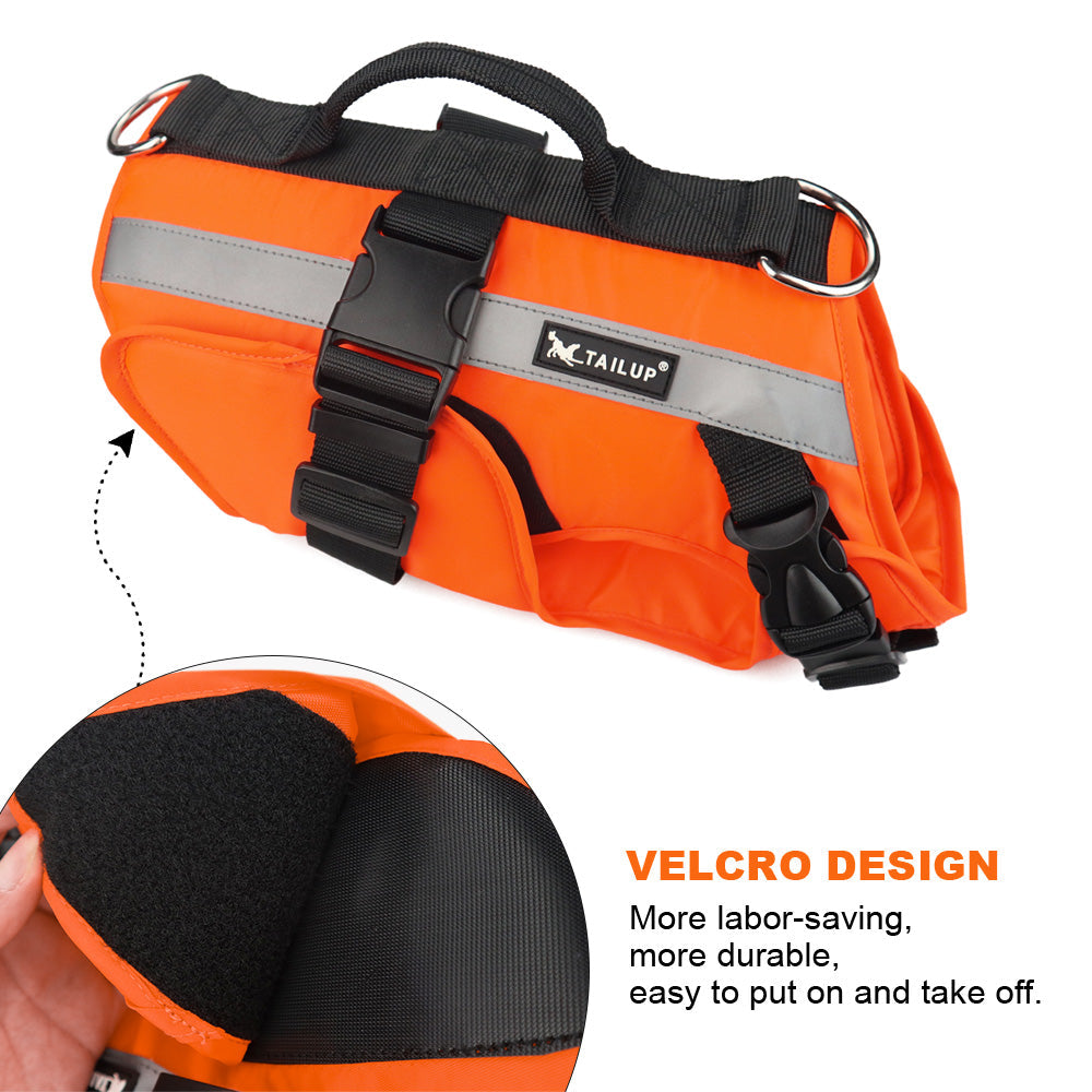 KFX-4488637 Reflective Dog Life Jacket with Double Layer Buoyancy and Easy-Fit Velcro Closure