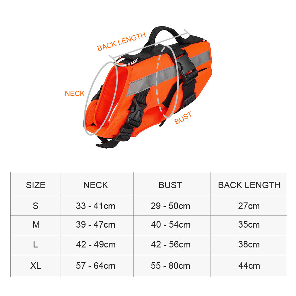 KFX-4488637 Reflective Dog Life Jacket with Double Layer Buoyancy and Easy-Fit Velcro Closure