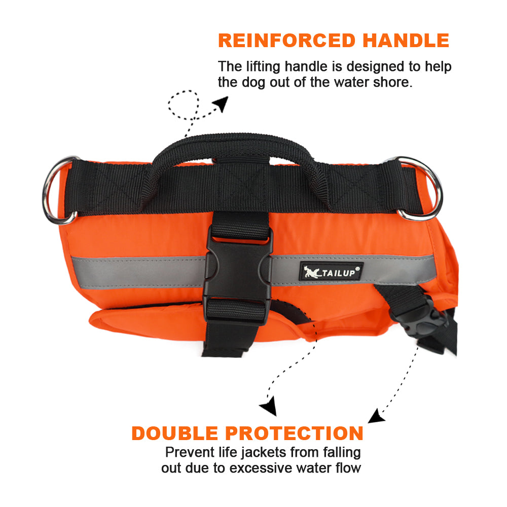 KFX-4488637 Reflective Dog Life Jacket with Double Layer Buoyancy and Easy-Fit Velcro Closure