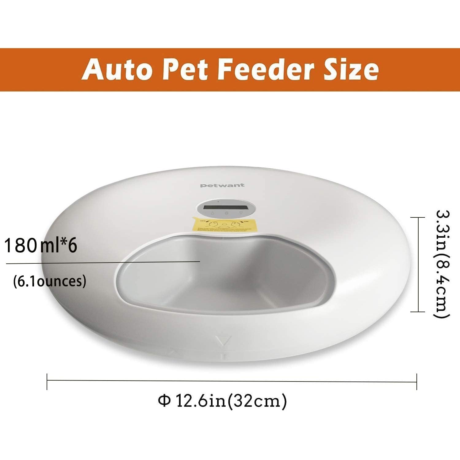 KFX-4490429 Automatic Six-Meal Pet Feeder for Cats and Dogs with USB Power Supply