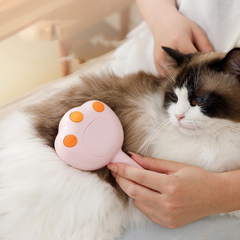 KFX-4491709 Gentle Electric Steam Brush for Cats and Dogs – Pet Grooming Tool with Massage and Shedding Features