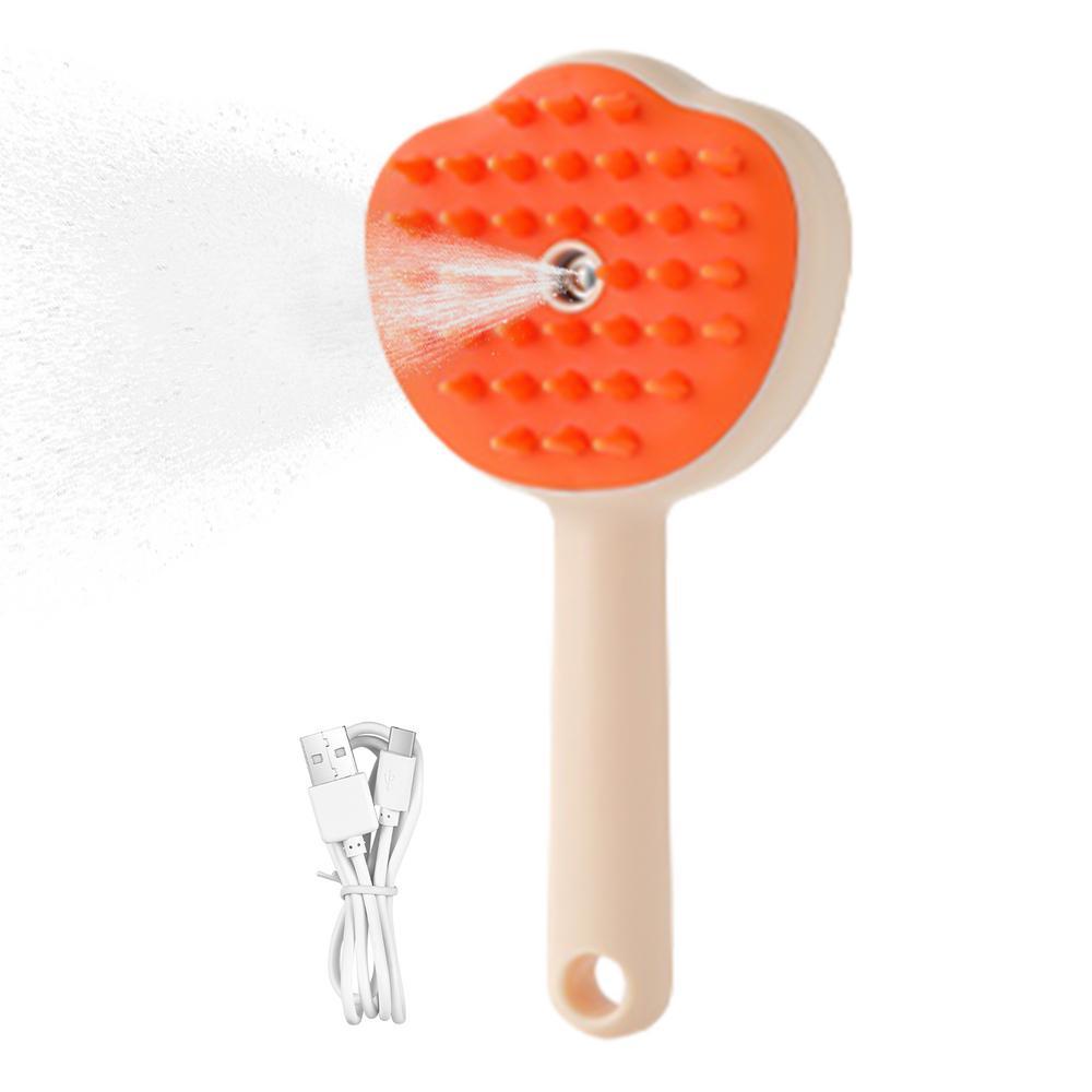 KFX-4491709 Gentle Electric Steam Brush for Cats and Dogs – Pet Grooming Tool with Massage and Shedding Features