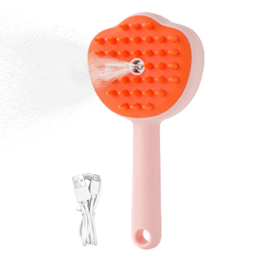 KFX-4491709 Gentle Electric Steam Brush for Cats and Dogs – Pet Grooming Tool with Massage and Shedding Features