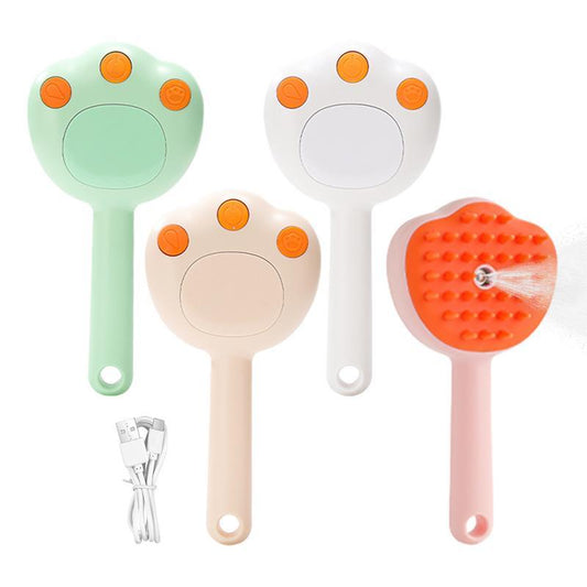 KFX-4491709 Gentle Electric Steam Brush for Cats and Dogs – Pet Grooming Tool with Massage and Shedding Features