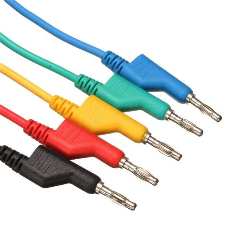 KFX-4492221 4mm Male to Male Banana Plug Test Lead Wire, 1 Meter Length, Pure Copper, Silicone Sheath, 12A Current Capacity