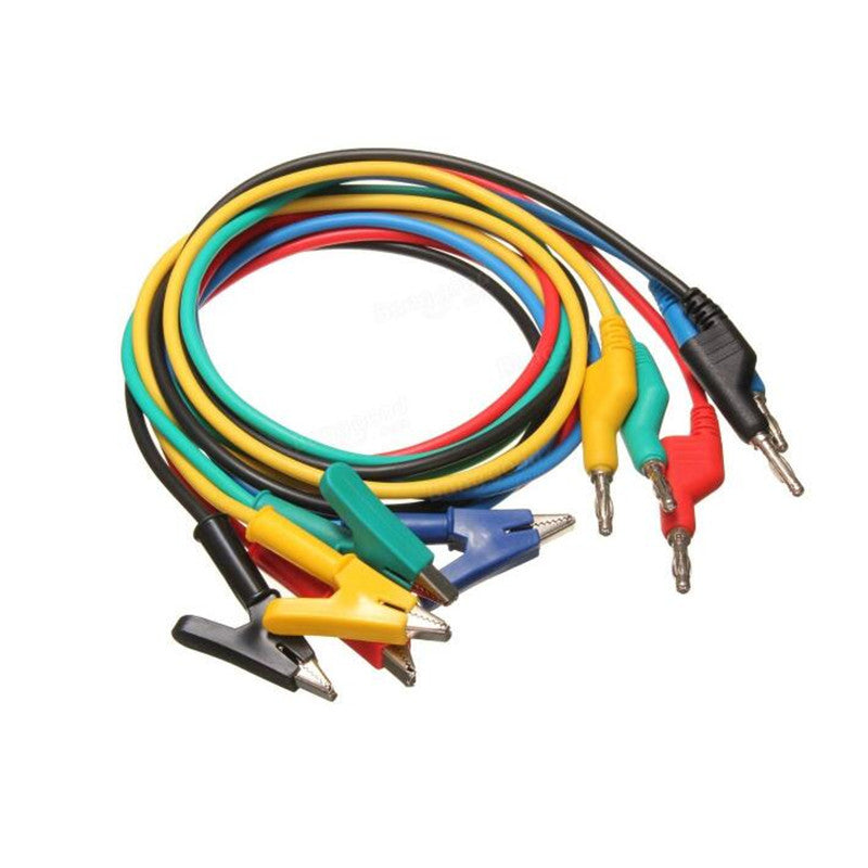 KFX-4492221 4mm Male to Male Banana Plug Test Lead Wire, 1 Meter Length, Pure Copper, Silicone Sheath, 12A Current Capacity