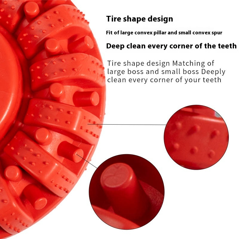 KFX-4492861 Durable TPR Dog Bite Tire Toy - 14x5cm, Black/Red