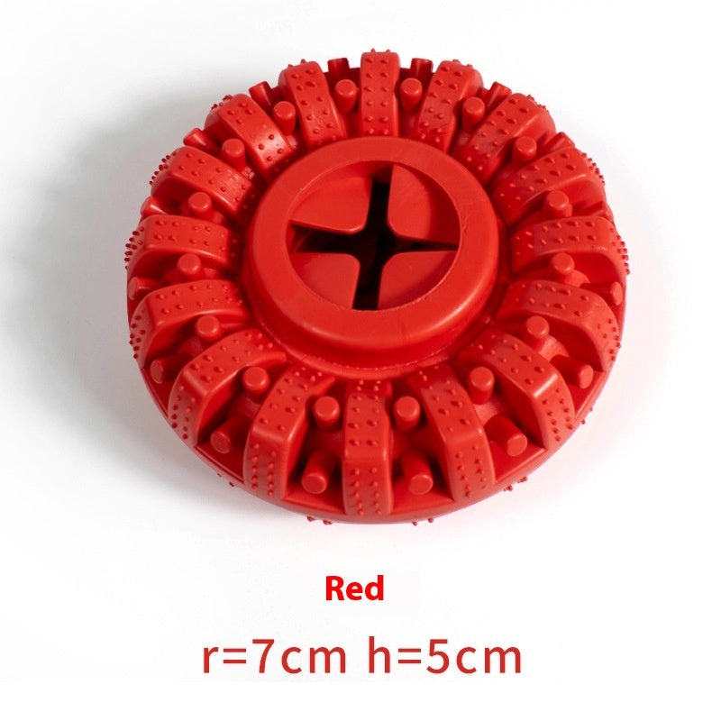 KFX-4492861 Durable TPR Dog Bite Tire Toy - 14x5cm, Black/Red