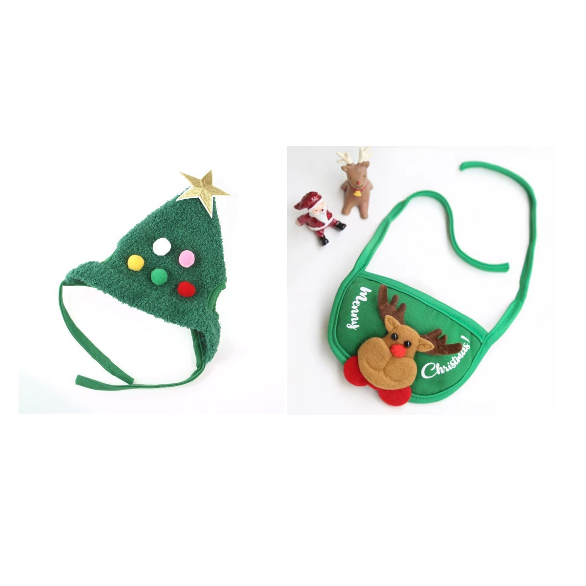 KFX-4494397 Christmas Tree Shaped Pet Hat - Fluff & Fur Ball Design for Spring and Autumn