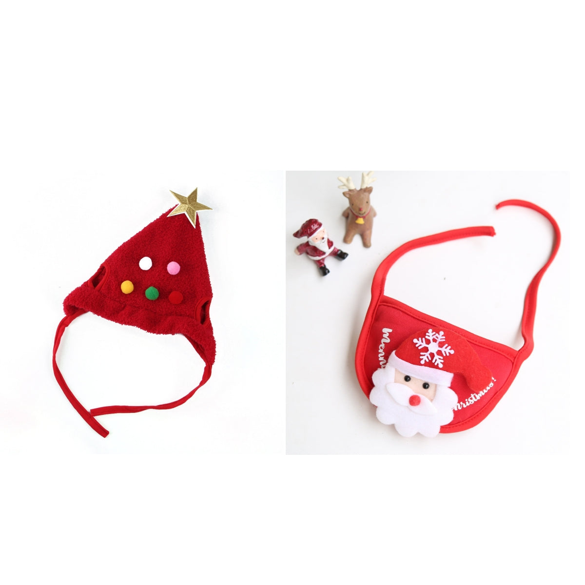KFX-4494397 Christmas Tree Shaped Pet Hat - Fluff & Fur Ball Design for Spring and Autumn