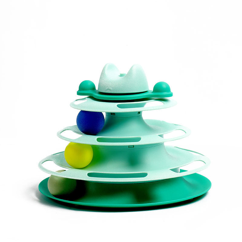 KFX-4495037 Interactive Cat Toys Space Tower Play Board with Funny Cat Stick and Feather Options