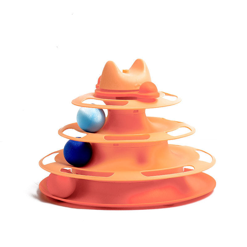 KFX-4495037 Interactive Cat Toys Space Tower Play Board with Funny Cat Stick and Feather Options