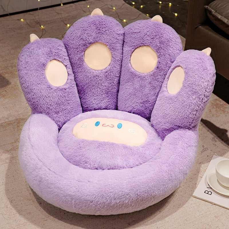 KFX-4497469 Cat Paw Shape Floor Cushion with Detachable Sheep Plush for Gaming Chair and Relaxation in Home or Office