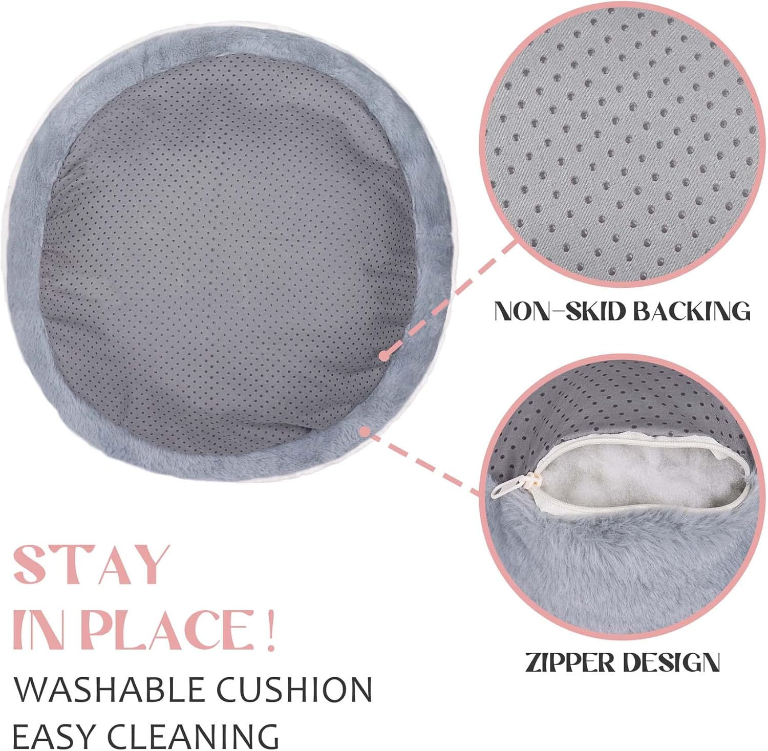 KFX-4497469 Cat Paw Shape Floor Cushion with Detachable Sheep Plush for Gaming Chair and Relaxation in Home or Office