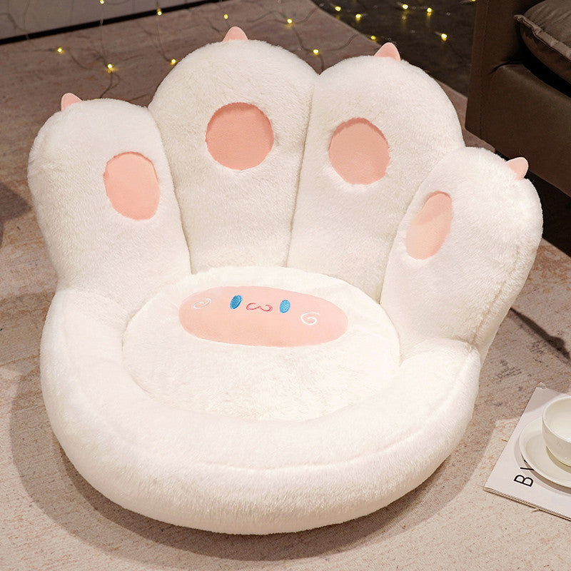 KFX-4497469 Cat Paw Shape Floor Cushion with Detachable Sheep Plush for Gaming Chair and Relaxation in Home or Office