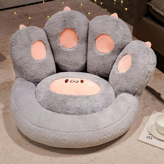 KFX-4497469 Cat Paw Shape Floor Cushion with Detachable Sheep Plush for Gaming Chair and Relaxation in Home or Office
