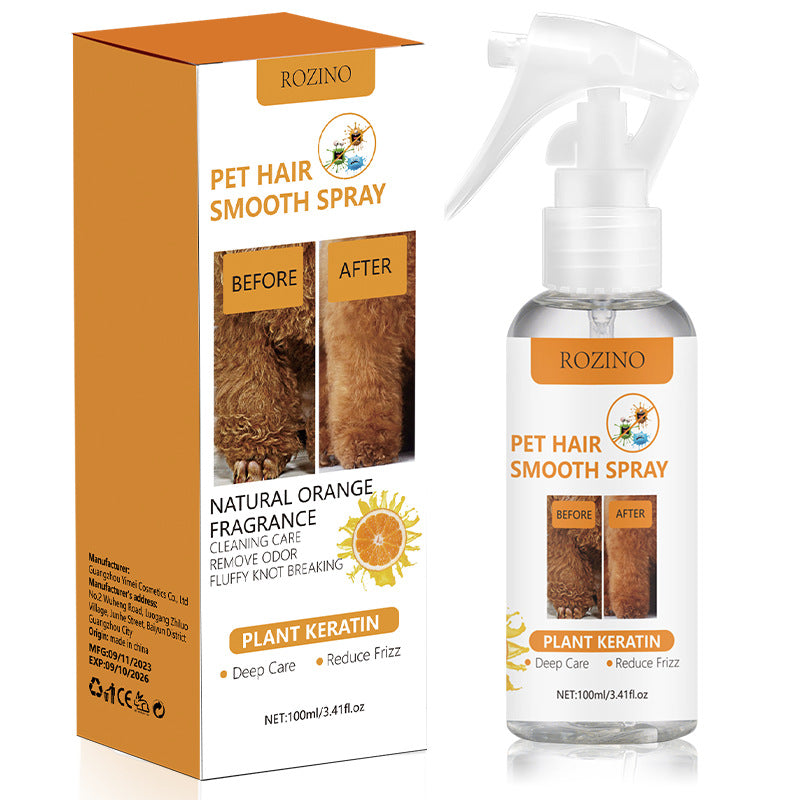 KFX-4497853 Anti-Static Pet Cleaning Spray for Hair Care and Odor Removal - 100ml