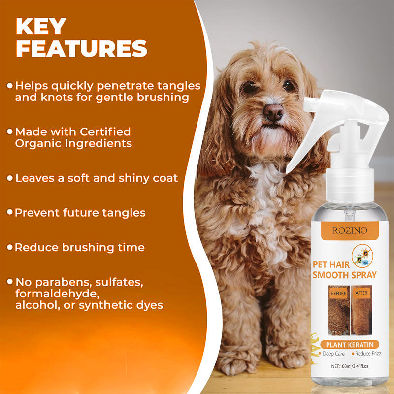 KFX-4497853 Anti-Static Pet Cleaning Spray for Hair Care and Odor Removal - 100ml