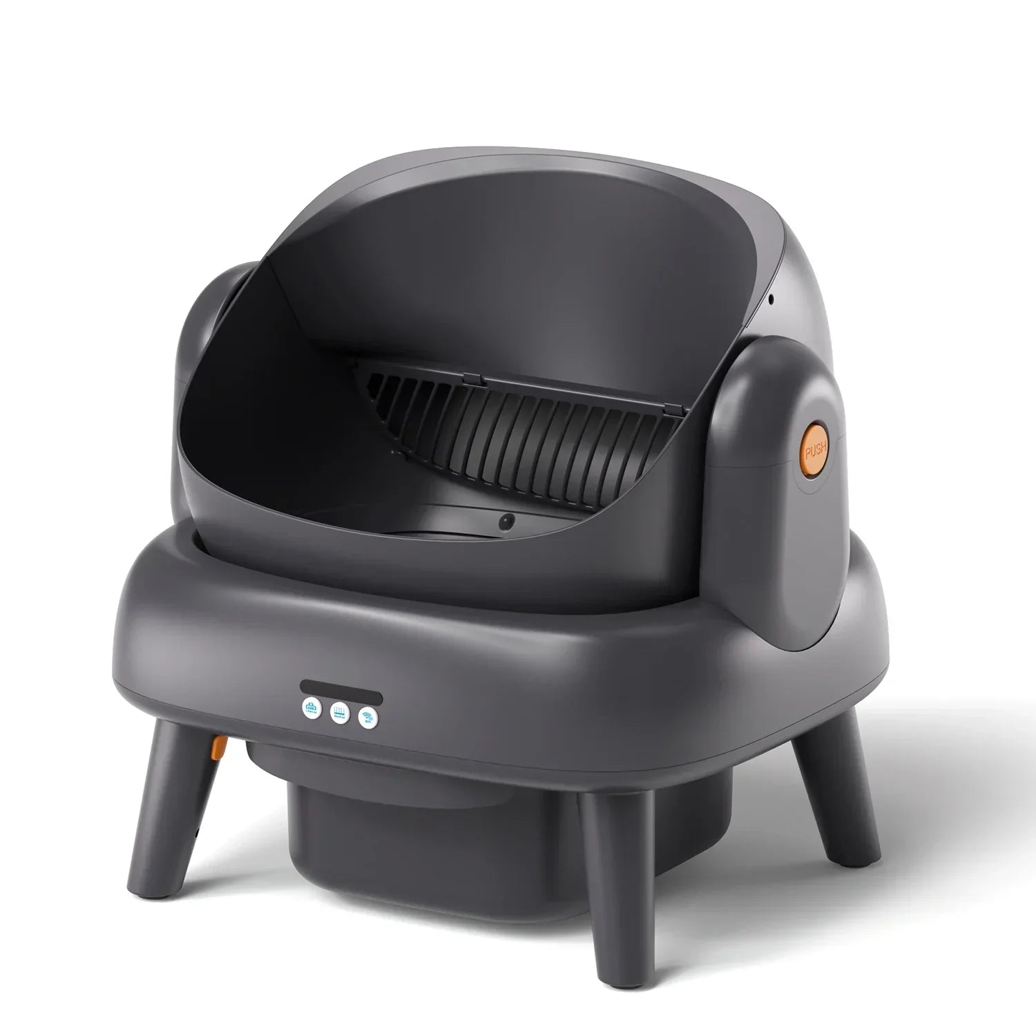 KFX-449939 Automatic Self-Cleaning Waterproof Cat Litter Box with App Control - Stainless Steel, Large Capacity, Oval Shape