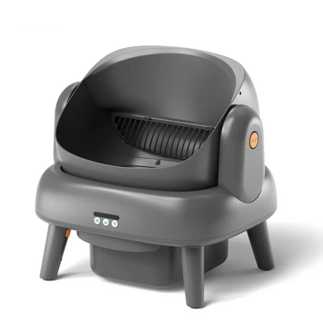 KFX-449939 Automatic Self-Cleaning Waterproof Cat Litter Box with App Control - Stainless Steel, Large Capacity, Oval Shape