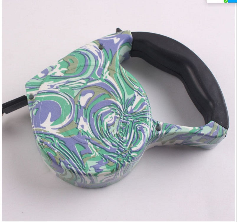 KFX-4499773 Automatic Multicolor Dog Traction Rope - 5m Adjustable Flat Belt with Cute Designs