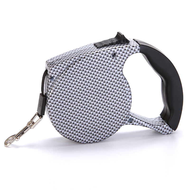 KFX-4499773 Automatic Multicolor Dog Traction Rope - 5m Adjustable Flat Belt with Cute Designs