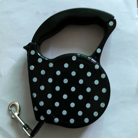 KFX-4499773 Automatic Multicolor Dog Traction Rope - 5m Adjustable Flat Belt with Cute Designs