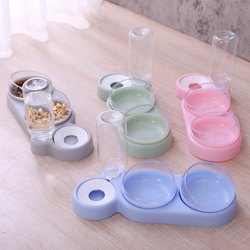 KFX-4500157 Automatic Pet Feeder with Water Fountain for Cats and Dogs - Double Food and Water Bowl with Raised Stand