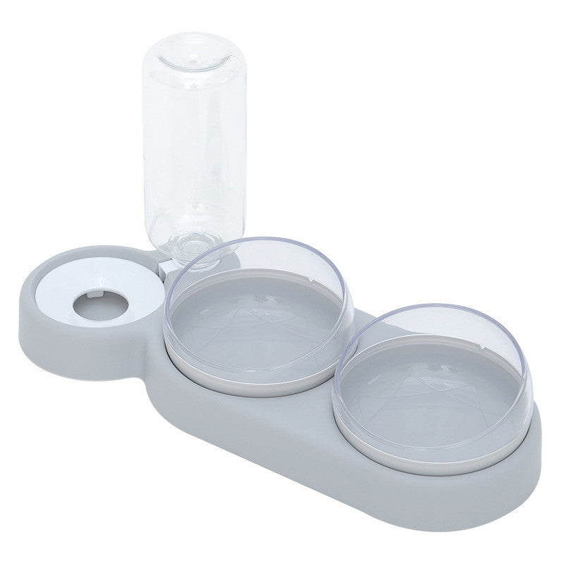 KFX-4500157 Automatic Pet Feeder with Water Fountain for Cats and Dogs - Double Food and Water Bowl with Raised Stand