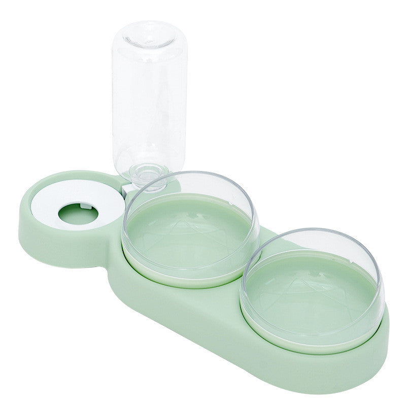 KFX-4500157 Automatic Pet Feeder with Water Fountain for Cats and Dogs - Double Food and Water Bowl with Raised Stand