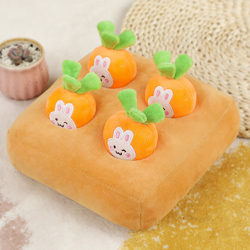 KFX-4505405 Chick Gopher Hide and Seek Plush Toy with Carrots and Radishes