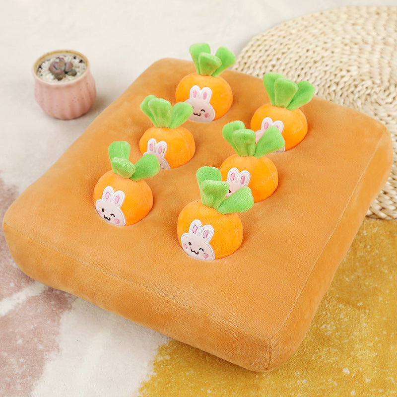 KFX-4505405 Chick Gopher Hide and Seek Plush Toy with Carrots and Radishes