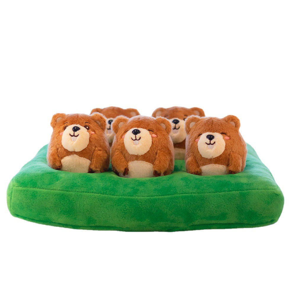KFX-4505405 Chick Gopher Hide and Seek Plush Toy with Carrots and Radishes