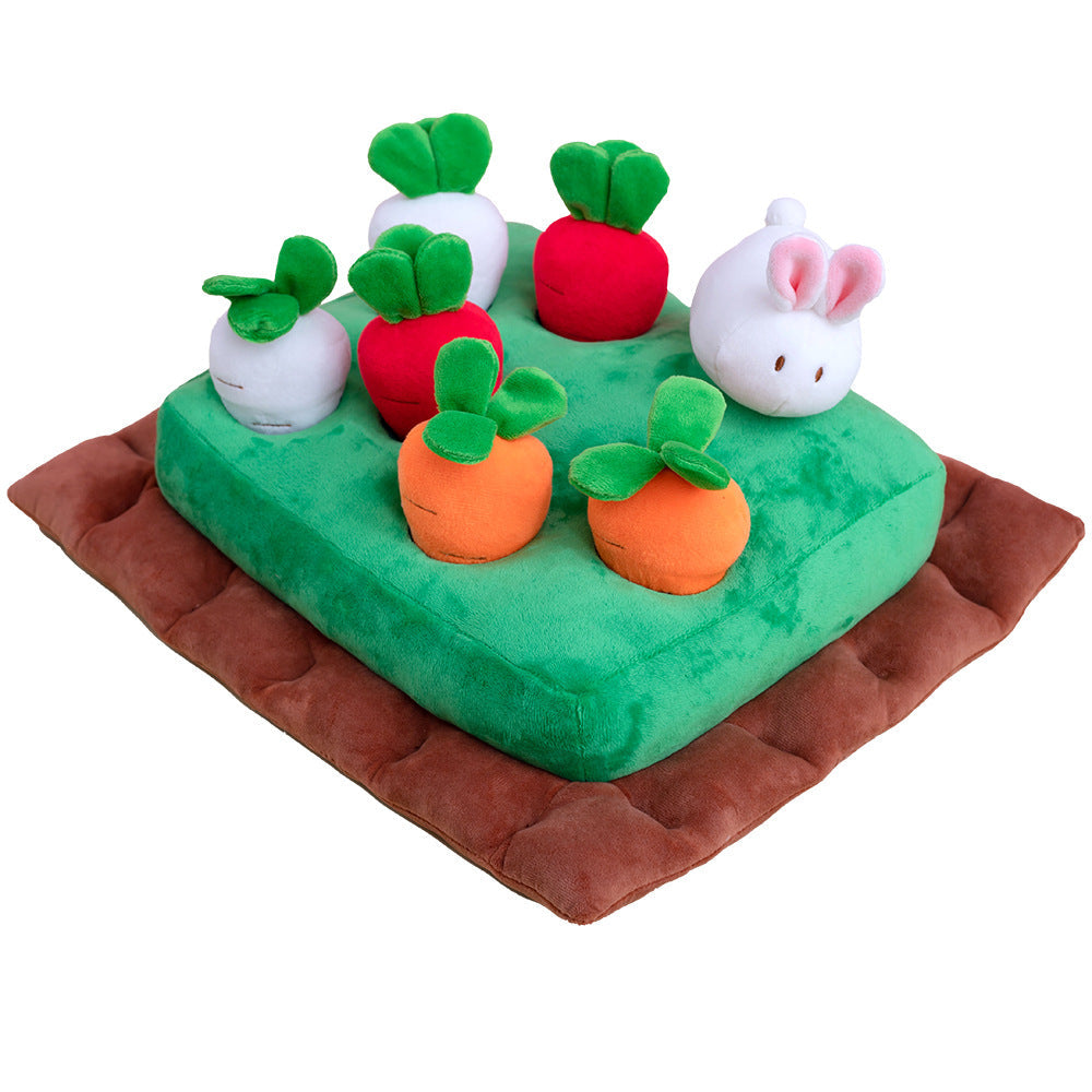 KFX-4505405 Chick Gopher Hide and Seek Plush Toy with Carrots and Radishes