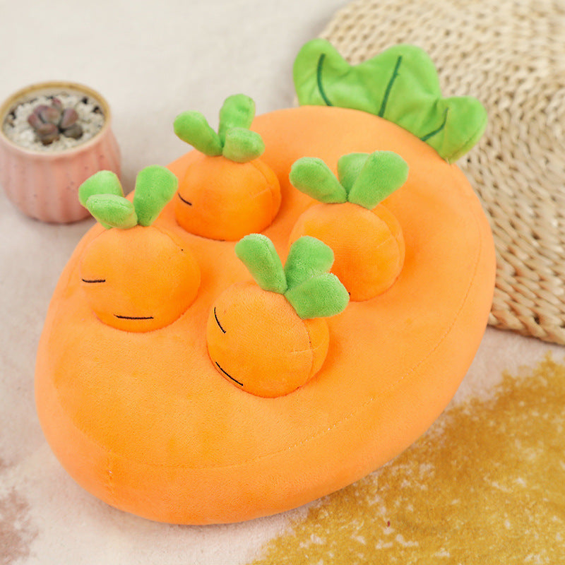 KFX-4505405 Chick Gopher Hide and Seek Plush Toy with Carrots and Radishes