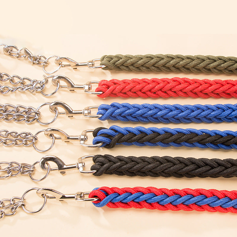 KFX-4505533 Heavy-Duty Nylon Braided Dog Collar and Leash Set for Small, Medium, and Large Dogs