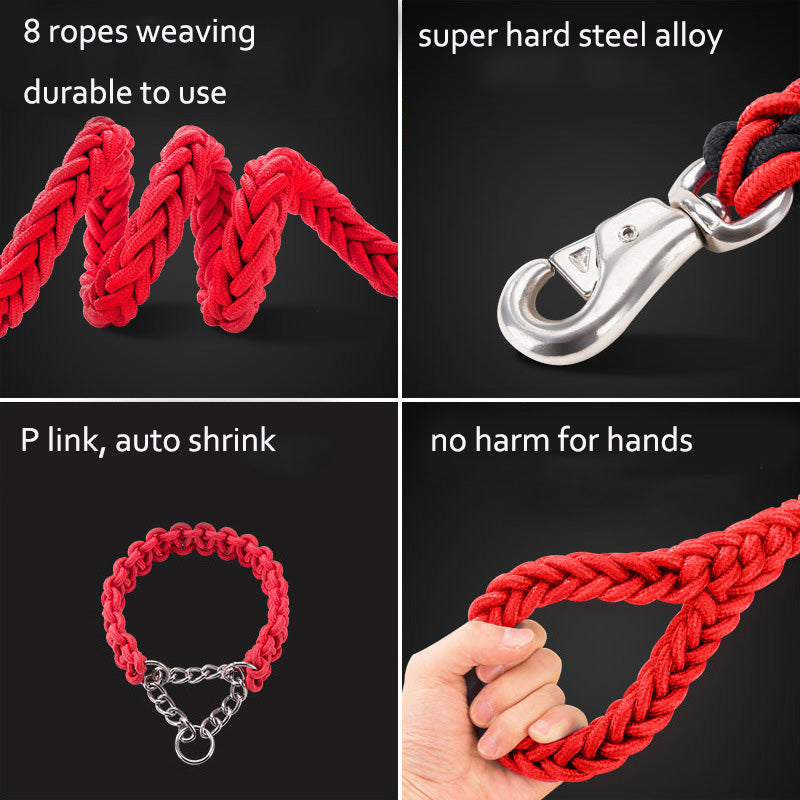 KFX-4505533 Heavy-Duty Nylon Braided Dog Collar and Leash Set for Small, Medium, and Large Dogs