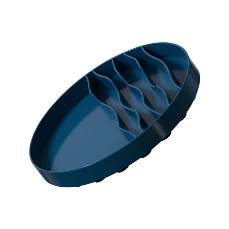 KFX-4505917 Non-Slip Silicone Lick Plate for Cats and Dogs, Dark Blue and Fruit Green, 19cm Diameter