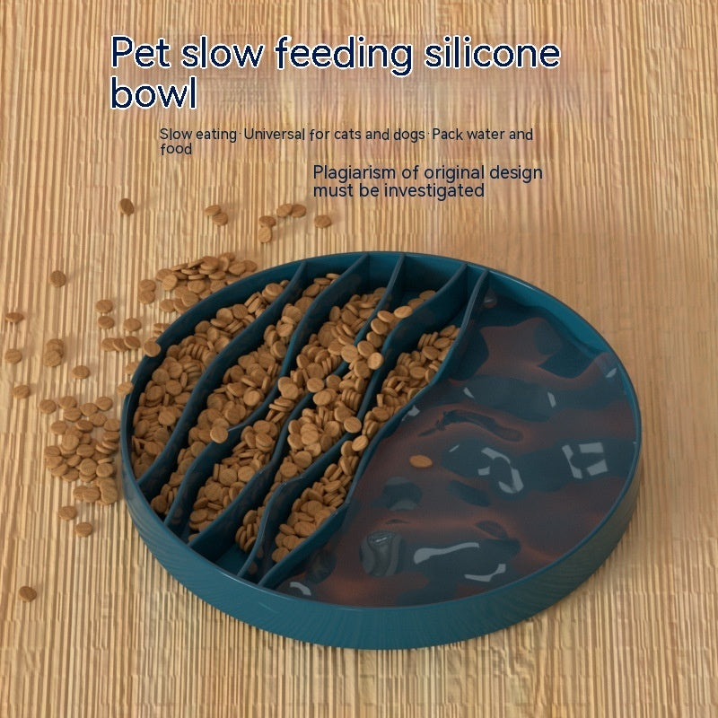 KFX-4505917 Non-Slip Silicone Lick Plate for Cats and Dogs, Dark Blue and Fruit Green, 19cm Diameter