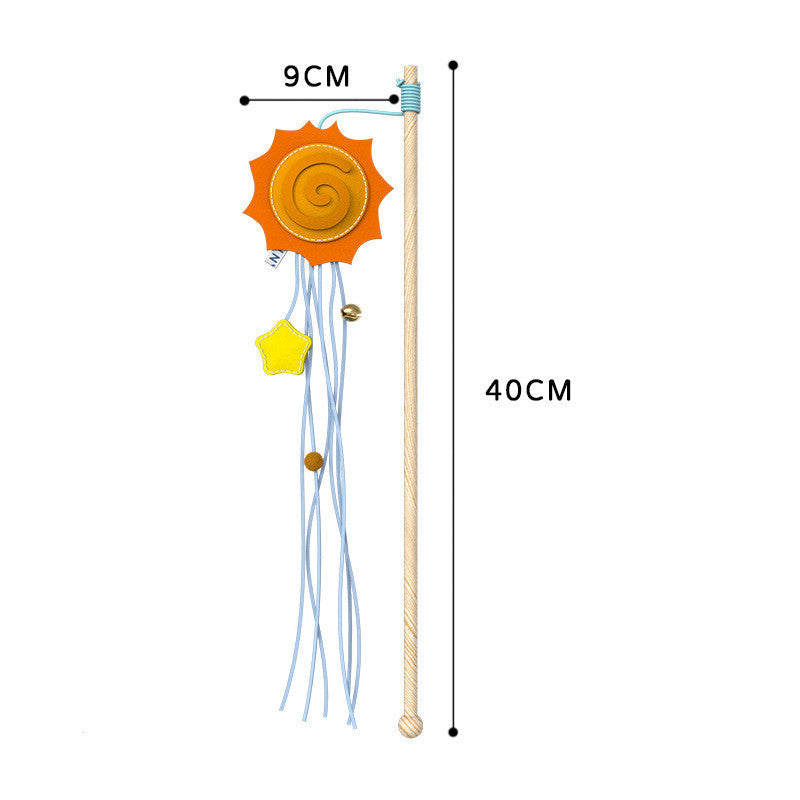 KFX-4506557 Cosmic Themed Telescopic Cat Stick Toy with Catnip and Felt Elements