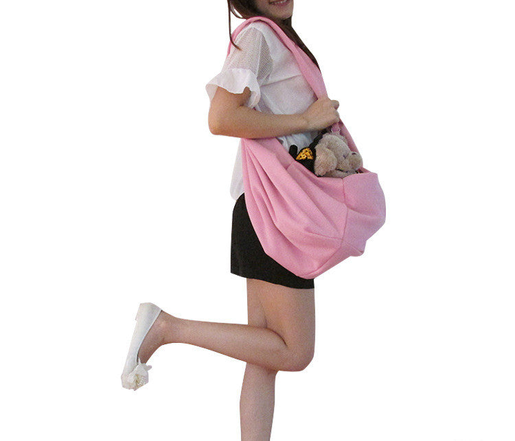 KFX-4507965 One-Shoulder Messenger Pet Backpack for Small Dogs and Puppies - Soft Fleece and Cotton, Multiple Colors Available