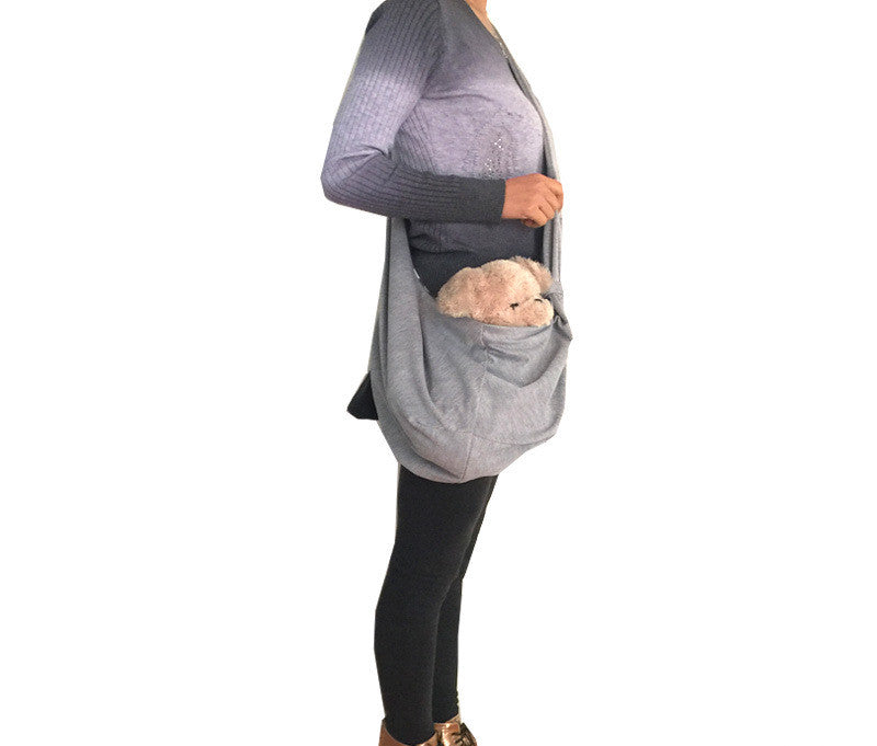 KFX-4507965 One-Shoulder Messenger Pet Backpack for Small Dogs and Puppies - Soft Fleece and Cotton, Multiple Colors Available