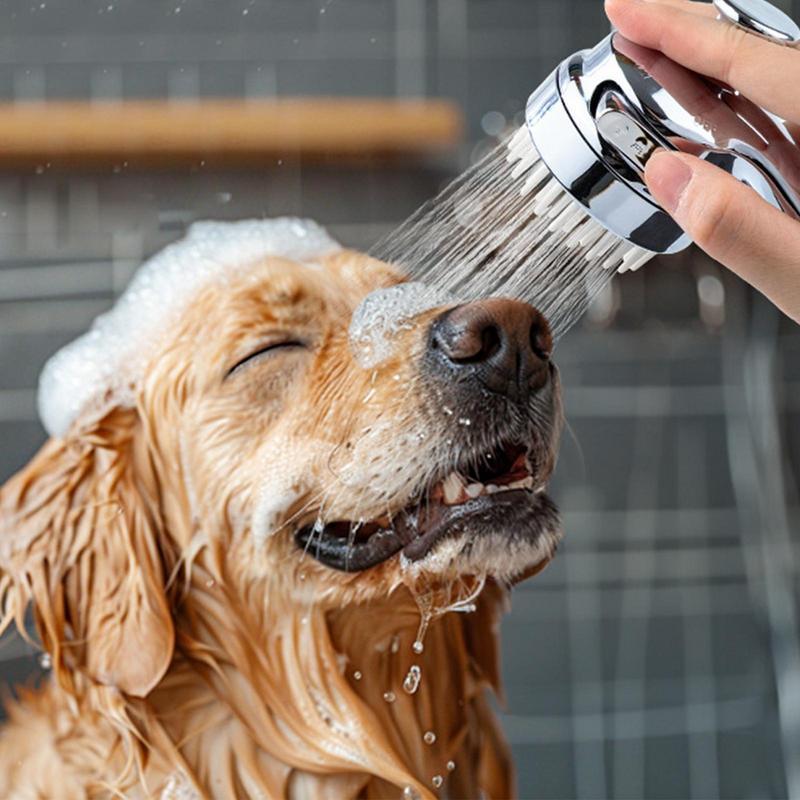 KFX-4508989 2-in-1 Dog Shower Hose Attachment with Soft Silicone Comb and Ergonomic Grip